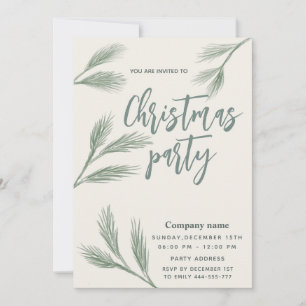 Invitación Elegante fiesta de Navidades de la rama de pino ac