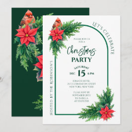 Invitación Elegante Fiesta de Navidades de la vegetación navi