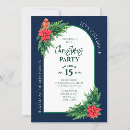 Invitación Elegante Fiesta de Navidades de la vegetación navi