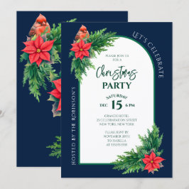 Invitación Elegante Fiesta de Navidades de la vegetación navi