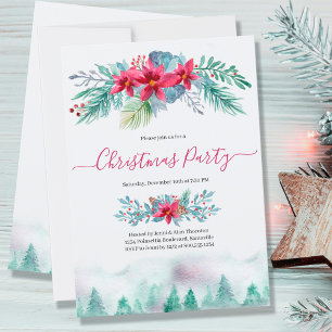 Invitación Elegante Fiesta de Navidades de los bosques de inv