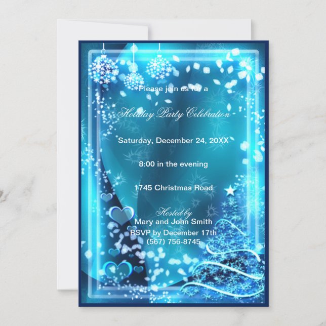 Invitación Elegante Fiesta de Navidades de los corazones de l (Anverso)