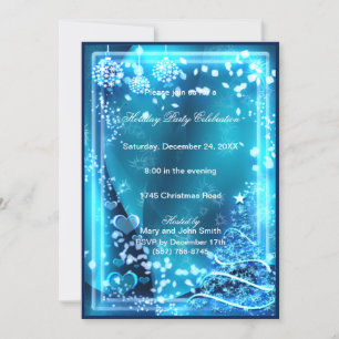 Invitación Elegante Fiesta de Navidades de los corazones de l