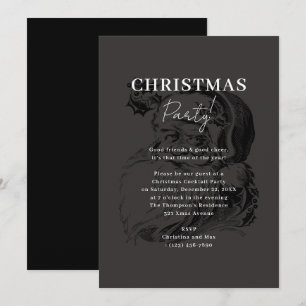 Invitación Elegante Fiesta de Navidades de Navidad Negra y  d