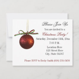 Invitación Elegante Fiesta de Navidades de Navidad Ornamentos