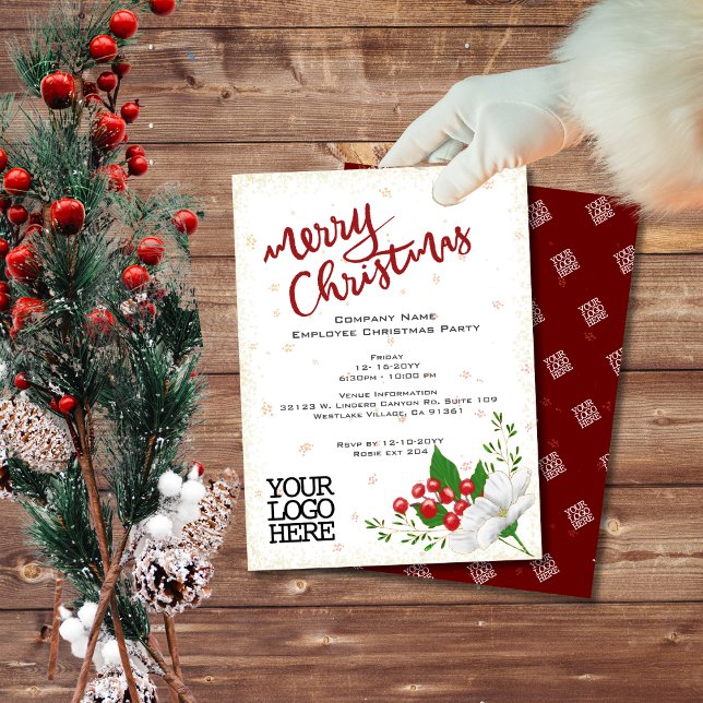 Invitación Elegante Fiesta  de Navidades de nieve de Berry Fl (Subido por el creador)