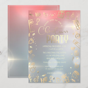 Invitación Elegante Fiesta de Navidades de Ombre Gold Company