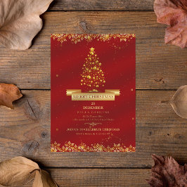Invitación Elegante fiesta de Navidades de oro