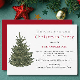 Invitación Elegante fiesta de Navidades de oro del árbol de N