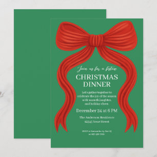 Invitación Elegante Fiesta de Navidades de oso rojo -