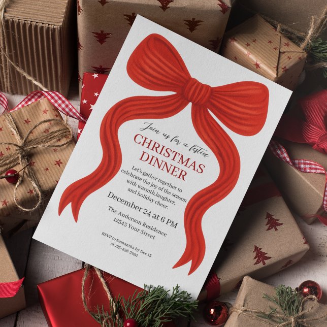 Invitación Elegante Fiesta de Navidades de oso rojo - (Subido por el creador)