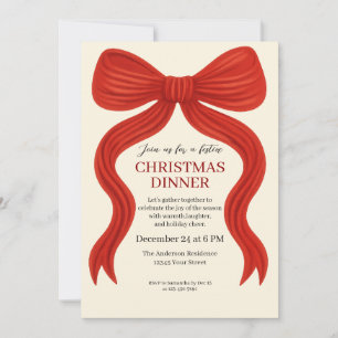 Invitación Elegante Fiesta de Navidades de oso rojo -