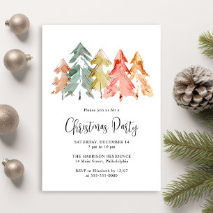 Invitación Elegante Fiesta de Navidades de pino