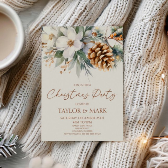 Invitación Elegante Fiesta de Navidades de Pinos Florales de  (Subido por el creador)