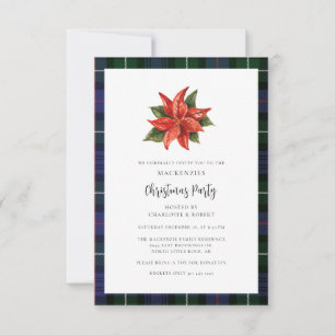 Invitación Elegante Fiesta de Navidades de Plaid MacKenzie Ta