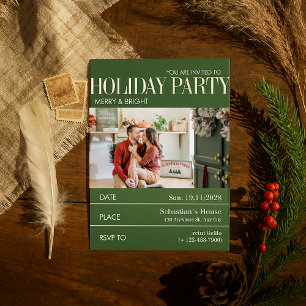 Invitación Elegante Fiesta de Navidades de portada de la revi