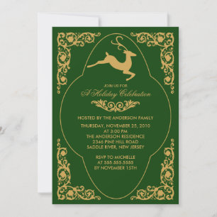 Invitación Elegante fiesta de Navidades de renos