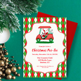 Invitación Elegante fiesta de Navidades de Santa Golf