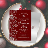 Elegante Fiesta de Navidades de Snowflakes Red Com