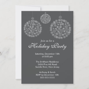 Invitación Elegante Fiesta de Navidades de vacaciones en gris