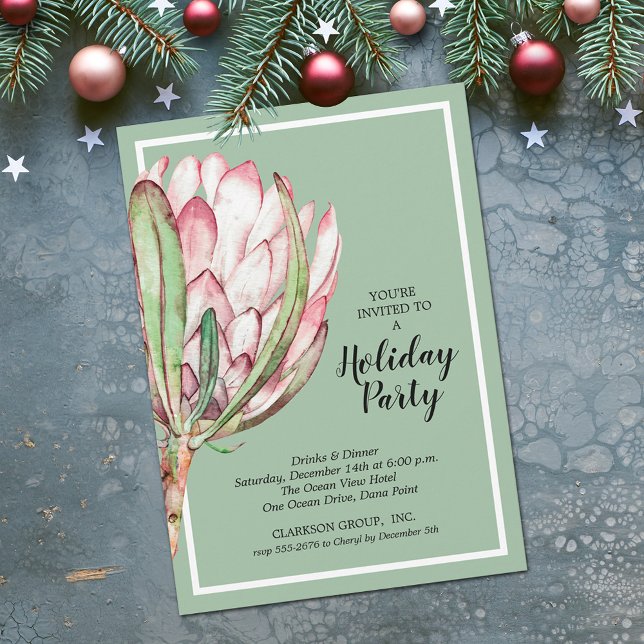 Invitación Elegante Fiesta de Navidades de vacaciones florale (Stylish Floral Holiday Christmas Party Invitations - PRINTED and/or INSTANT DOWNLOAD)
