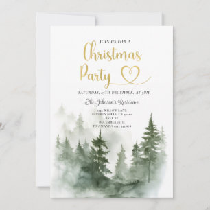 Invitación Elegante Fiesta de Navidades  de Woodland Pine Tre