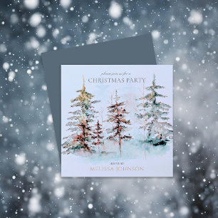 Invitación Elegante Fiesta de Navidades del bosque de pinos a
