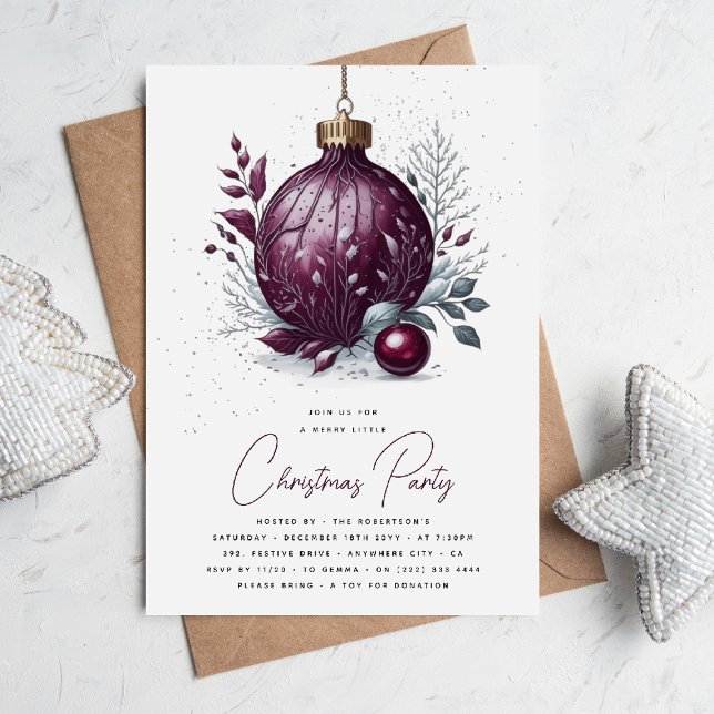 Invitación Elegante Fiesta de Navidades en balbuceo botánico (Subido por el creador)
