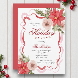 Invitación Elegante Fiesta de Navidades florales de Coquette