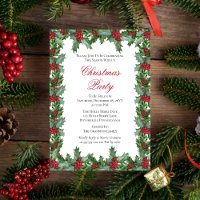Elegante Fiesta de Navidades Holly y Berries Frame