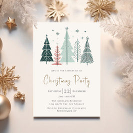 Invitación Elegante Fiesta de Navidades modernos con árboles