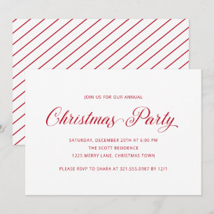 Invitación Elegante Fiesta de Navidades Modernos con guión ro