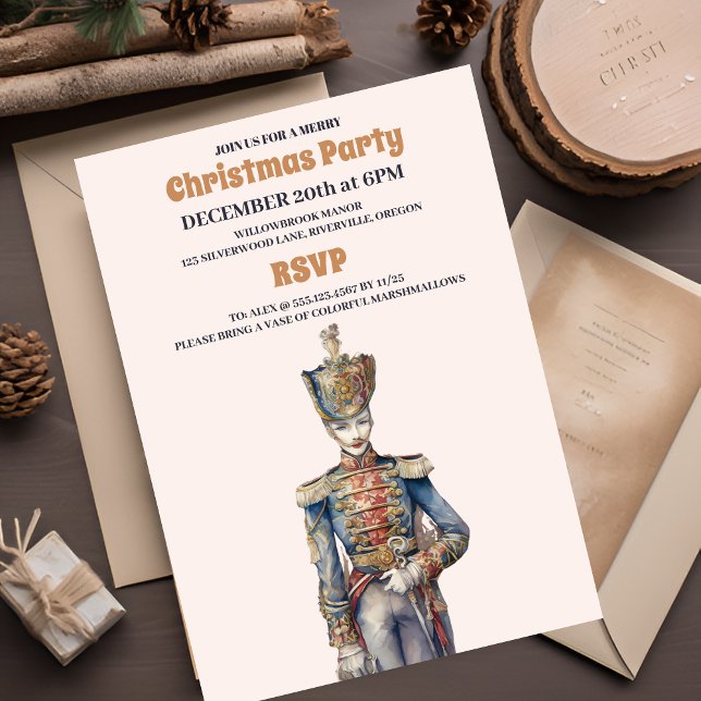 Invitación Elegante Fiesta de Navidades Nutcracker (Subido por el creador)