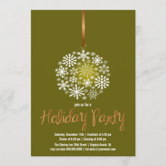 Invitación Elegante Fiesta de Navidades ornamentales invita a