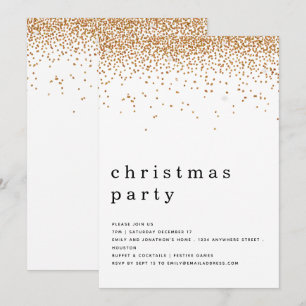 Invitación Elegante Fiesta de Navidades Purpurinas de oro