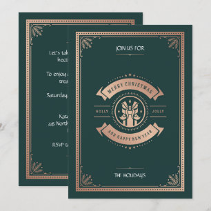 Invitación Elegante Fiesta de Navidades Verdes de Caza al Est