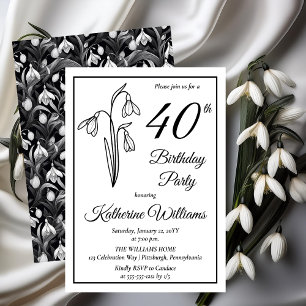 Invitación Elegante Fiesta de Nieves 40 Aniversario
