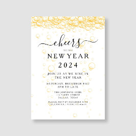 Invitación Elegante Fiesta de Nochevieja Fizz