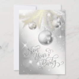 Invitación Elegante Fiesta de Nochevieja Plata