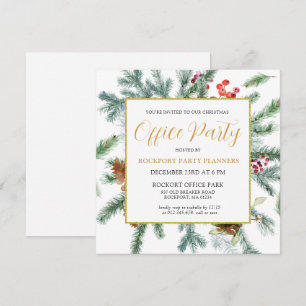 Invitación Elegante Fiesta de oficina de Navidades de la vege