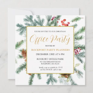 Invitación Elegante Fiesta de oficina de Navidades de la vege