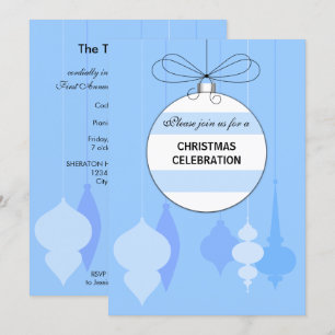 Invitación Elegante Fiesta de Ornamentos de Navidad