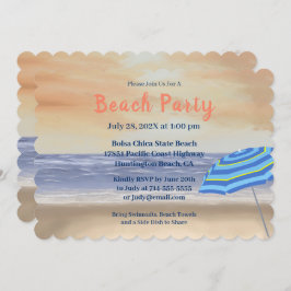 Invitación Elegante fiesta de playa pintada
