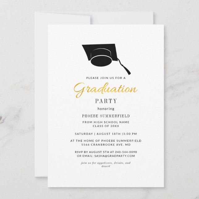 Invitación Elegante Fiesta de posgrado en tipografía 2025 (Anverso)