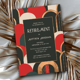 Invitación Elegante Fiesta de retiro Art Deco o cena