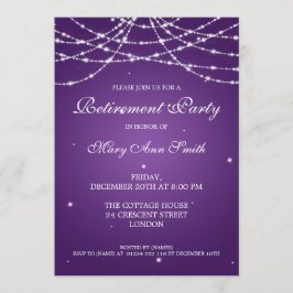 Invitación Elegante Fiesta de retiro cadena de estrellas mora