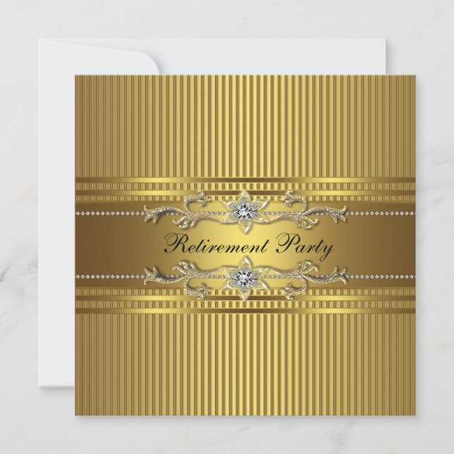 Invitación Elegante Fiesta de retiro de banda de oro (Anverso)