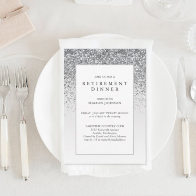 Invitación Elegante Fiesta de Retiro de Negocios Purpurina Pl (Subido por el creador)