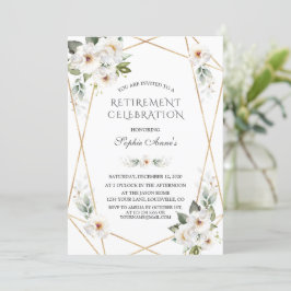 Invitación Elegante Fiesta de retiro de oro de Rosas salvajes