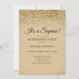 Invitación Elegante Fiesta de retiro de sorpresas de oro